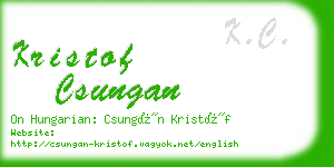 kristof csungan business card